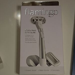 Flamingo Chrome Edition Razor - White and Silver